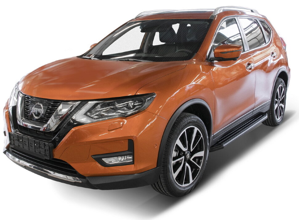Пороги площадки (подножки) "Premium-Black" Rival для Renault Koleos II 2016-2020, 173 см, 2 шт., алюминий, A173ALB.4113.1 купить недорого