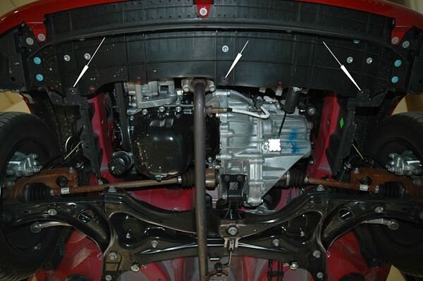 Защита картера и КПП Peugeot 107 двигатель 1,0; 1,4D  (2005-2014)  арт: 17.1231