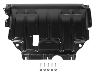 Защита картера и КПП AutoMax для Audi A3 8V рестайлинг (V - 1.4) 2016-2020, сталь 1.4 мм, с крепежом, штампованная, AM.5128.2