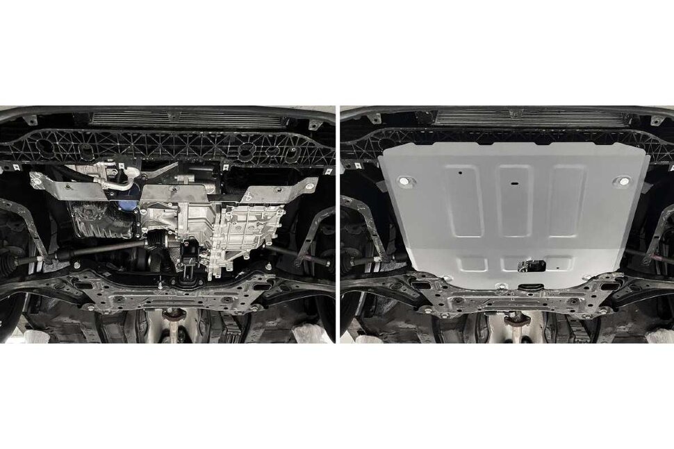 Защита картера и КПП Rival для Hyundai Bayon 2021-н.в., алюминий 3 мм., с крепежом, штампованная, 333.2201.1