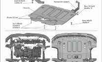 Защита картера и КПП Rival для Hyundai Bayon 2021-н.в., алюминий 3 мм., с крепежом, штампованная, 333.2201.1