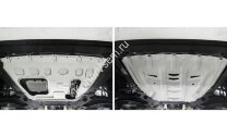 Защита картера и КПП Rival (увеличенная) для Lada Vesta CNG седан 2017-н.в., штампованная, алюминий 3 мм, без крепежа, 3.6029.1
