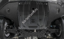 Защита картера и КПП АвтоБроня для Hyundai Tucson III 2015-2018, штампованная, сталь 1.5 мм, с крепежом, 111.02375.1