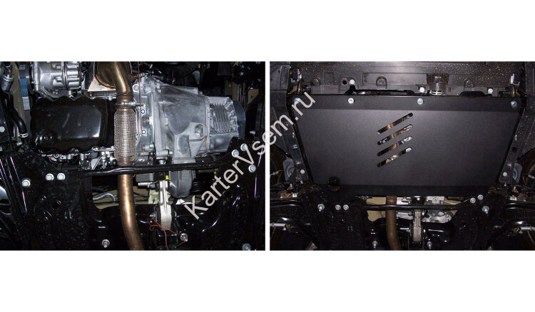 Защита картера и КПП АвтоБроня для Peugeot 207 2006-2013, сталь 1.8 мм, с крепежом, 111.01202.1