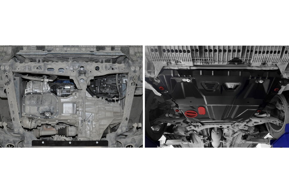 Защита картера и КПП АвтоБроня (увеличенная) для Toyota Auris I, II 2006-2015, штампованная, сталь 1.8 мм, с крепежом, 111.05773.1