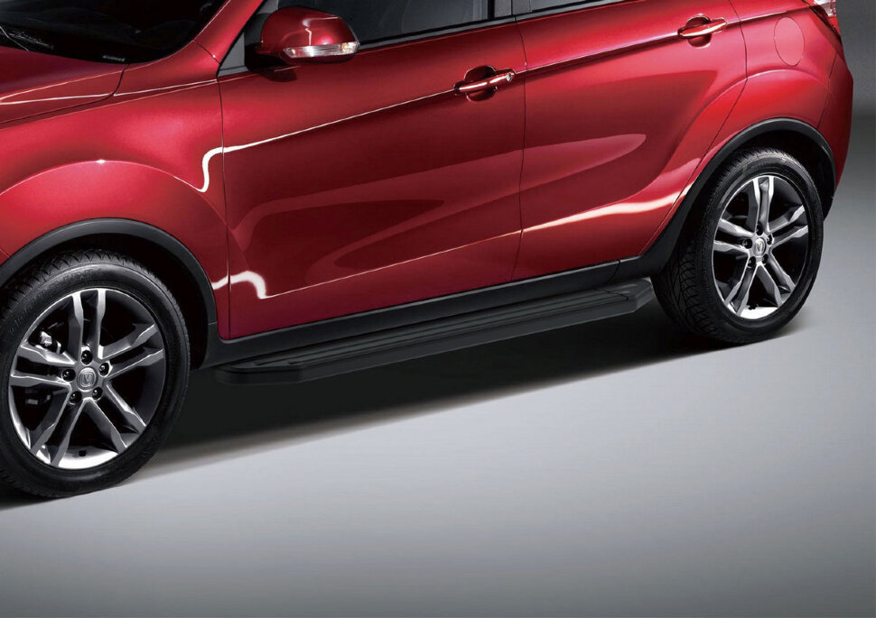 Пороги площадки (подножки) "Premium-Black" Rival для Changan CS35 2013-2020, 173 см, 2 шт., алюминий, A173ALB.8901.1 с доставкой по всей России