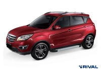 Пороги на автомобиль (подножки) "Silver" Rival для Changan CS35 2013-2020, 173 см, 2 шт., алюминий, F173AL.8901.1