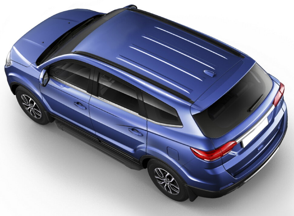 Пороги площадки (подножки) "Black" Rival для Lifan Myway 2016-н.в., 180 см, 2 шт., алюминий, F180ALB.3304.1 купить недорого