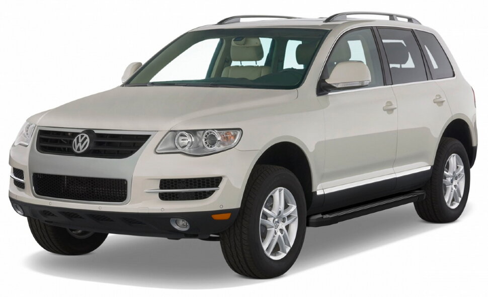 Пороги площадки (подножки) "Black" Rival для Volkswagen Touareg I (без пневмоподвески) 2002-2010, 193 см, 2 шт., алюминий, F193ALB.5809.1 купить недорого