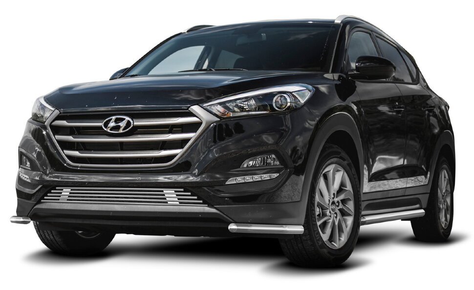 Защита порогов d57 Rival для Hyundai Tucson III 2015-2021, нерж. сталь, 2 шт., R.2308.004 купить недорого