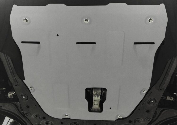 Защита картера и КПП Rival для Hyundai Sonata VIII DN8 2019-н.в., штампованная, алюминий 3 мм, с крепежом, 333.2383.1