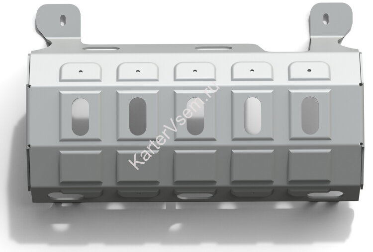 Защита глушителя Rival для Jeep Wrangler JK 2/4-дв. АКПП 2007-2018, штампованная, алюминий 6 мм, с крепежом, 2333.2723.1.6