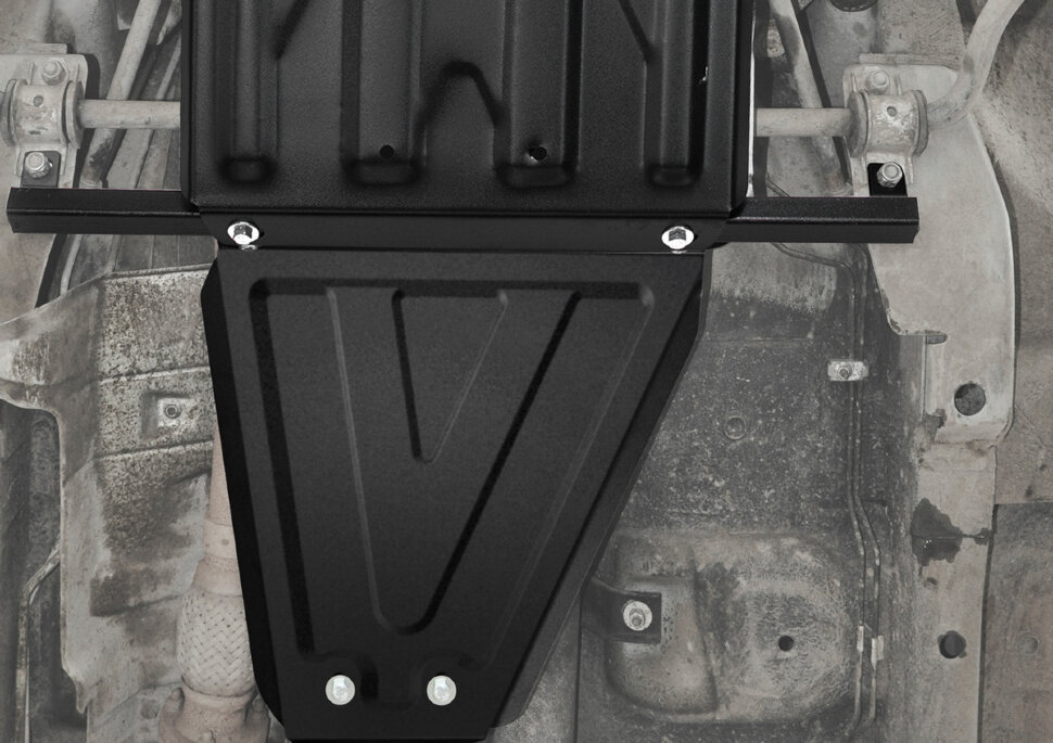Защита КПП АвтоБроня для Chevrolet Niva 2002-2020 (устанавл-ся совместно с 111.01022.1 и 111.01017.1), штампованная, сталь 1.8 мм, с крепежом, 111.01014.2