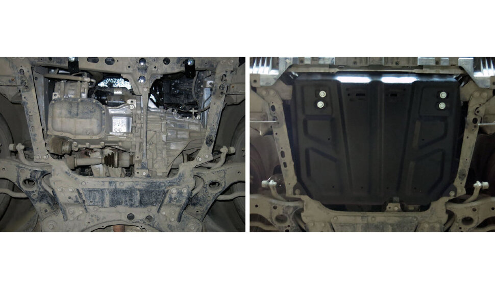 Защита картера и КПП АвтоБроня для Toyota Auris I, II 2006-2015, штампованная, сталь 1.8 мм, с крепежом, 111.05799.1