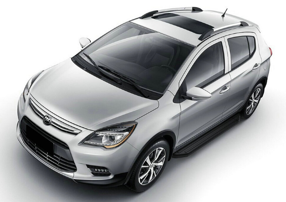 Пороги площадки (подножки) "Premium-Black" Rival для Lifan X50 2015-н.в., 173 см, 2 шт., алюминий, A173ALB.3303.1 купить недорого