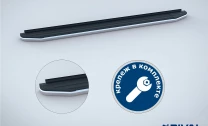 Пороги на автомобиль (подножки) "Premium" Rival для Toyota Highlander U70 2020-н.в., 180 см, 2 шт., алюминий, A180ALP.5711.1