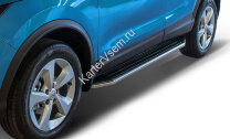 Пороги площадки (подножки) "Premium" Rival для Renault Koleos II 2016-2020, 173 см, 2 шт., алюминий, A173ALP.4113.1