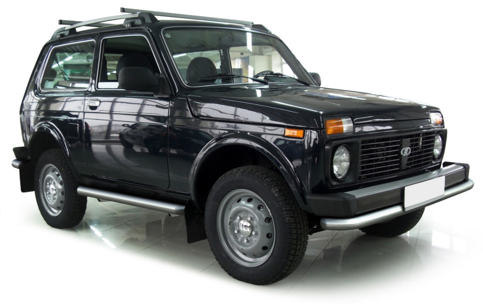 Защита переднего бампера d57 Rival для ВАЗ 2121 (4x4) 3-дв. 1977-2019 2019-н.в., нерж. сталь, R.6002.001