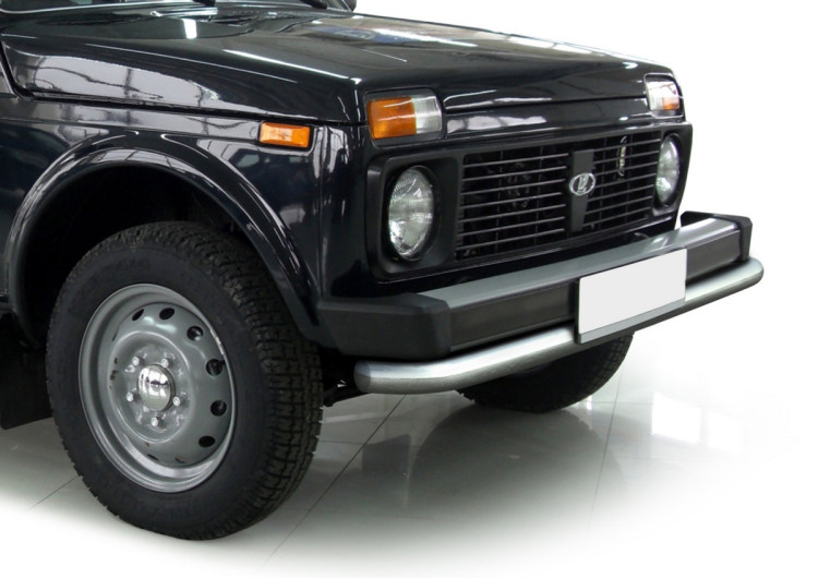 Защита переднего бампера d57 Rival для ВАЗ 2121 (4x4) 3-дв. 1977-2019 2019-н.в., нерж. сталь, R.6002.001