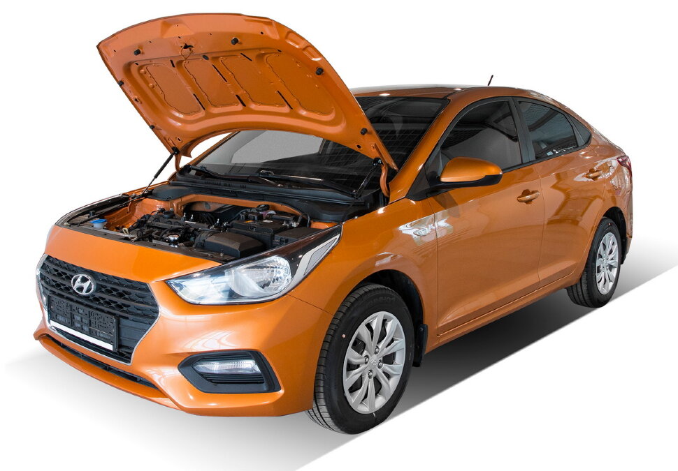 Газовые упоры капота АвтоУпор для Hyundai Solaris II 2017-2020 2020-н.в., 2 шт., UHYSOL021
