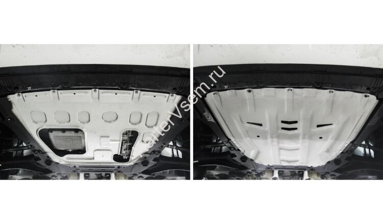 Защита картера и КПП Rival (увеличенная) для Lada Vesta Sport седан 2018-н.в., штампованная, алюминий 3 мм, без крепежа, 3.6029.1