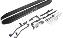 Пороги площадки (подножки) "Premium-Black" Rival для Kia Sorento II рестайлинг 2012-2020, 173 см, 2 шт., алюминий, A173ALB.2305.2 с инструкцией и сертификатом