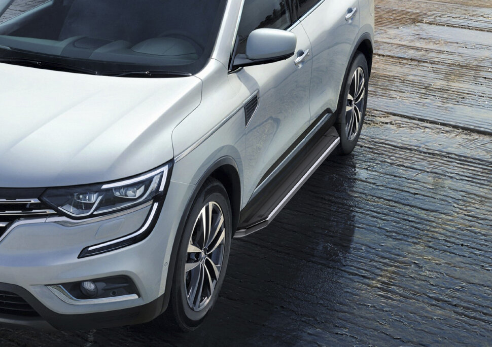 Пороги площадки (подножки) "Premium" Rival для Renault Koleos II 2016-2020, 173 см, 2 шт., алюминий, A173ALP.4704.1 с доставкой по всей России
