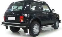 Защита заднего бампера d57 Rival для ВАЗ 2121 (4x4) 3-дв. 1977-2019 2019-н.в., нерж. сталь, R.6002.005