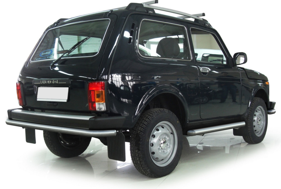 Защита заднего бампера d57 Rival для ВАЗ 2121 (4x4) 3-дв. 1977-2019 2019-н.в., нерж. сталь, R.6002.005