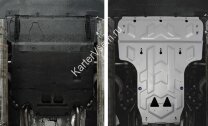 Защита картера и КПП Rival для Audi A7 4G 2010-2020, штампованная, алюминий 3 мм, с крепежом, 333.0314.2