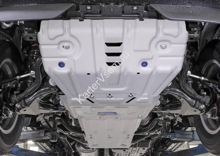 Защита радиатора, картера, КПП и РК Rival для Toyota Land Cruiser Prado 150 рестайлинг 2017-2020, штампованная, алюминий 3.8 мм, с крепежом, 3 части, K333.9516.1