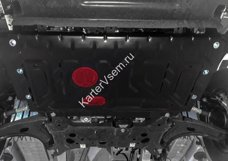 Защита картера и КПП АвтоБроня для Ford Transit VII FWD 2014-н.в., штампованная, сталь 1.8 мм, с крепежом, 111.01879.1