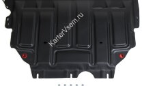 Защита картера и КПП АвтоБроня для Volkswagen Passat B8 рестайлинг 2020-н.в., штампованная, сталь 1.5 мм, с крепежом, 111.05128.1