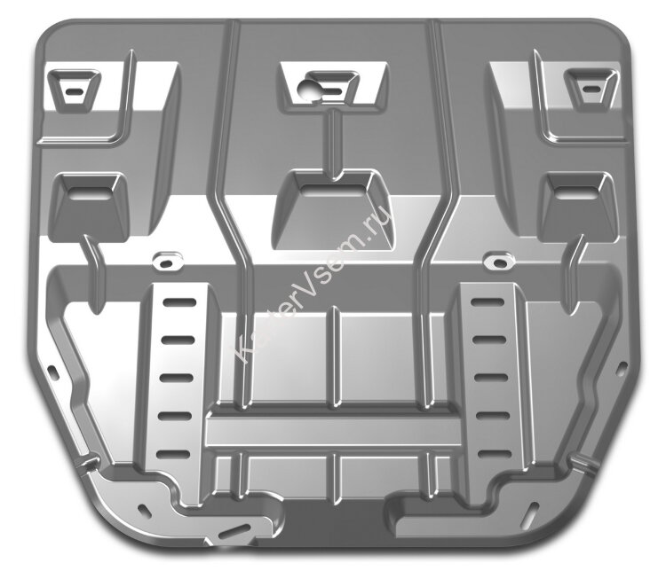 Защита картера и КПП АвтоБроня для Hyundai Santa Fe IV рестайлинг 2021-н.в., алюминий 3 мм, с крепежом, штампованная, 333.02862.1