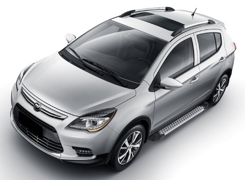 Пороги площадки (подножки) "Bmw-Style круг" Rival для Lifan X50 2015-н.в., 173 см, 2 шт., алюминий, D173AL.3303.1 купить недорого