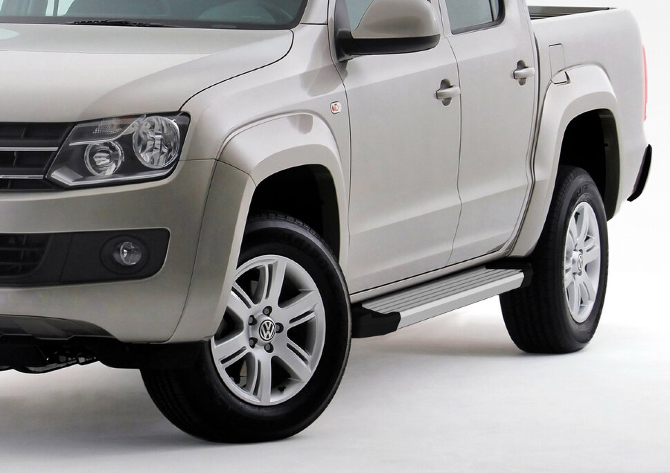 Пороги площадки (подножки) "Silver" Rival для Volkswagen Amarok 2010-2016, 193 см, 2 шт., алюминий, F193AL.5803.1 с доставкой по всей России