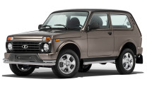 Защита переднего бампера d57+d42 Rival для ВАЗ 2121 (4x4) 3-дв. (Urban) 2014-2019 2019-н.в., нерж. сталь, R.6004.002