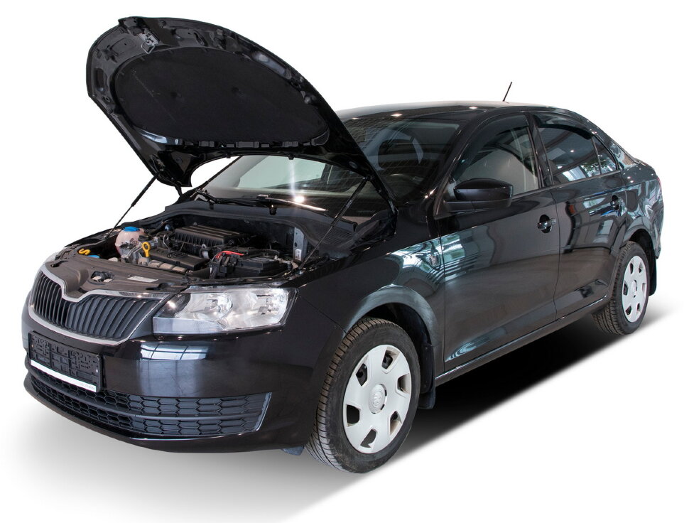 Газовые упоры капота Rival для Skoda Rapid I, II 2013-2020 2020-н.в., 2 шт., A.ST.5104.1