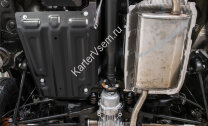 Защита топливного бака AutoMax для Renault Duster I 4WD 2010-2021, сталь 1.4 мм, с крепежом, штампованная, AM.4718.1