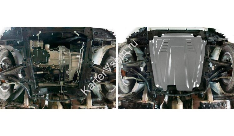 Защита картера и КПП Rival для Lada Xray 2015-н.в., штампованная, алюминий 3 мм, с крепежом, 333.6027.1