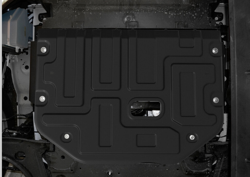Защита картера и КПП АвтоБроня для Ford Transit VII 2014-н.в., штампованная, сталь 1.8 мм, с крепежом, 111.01867.1