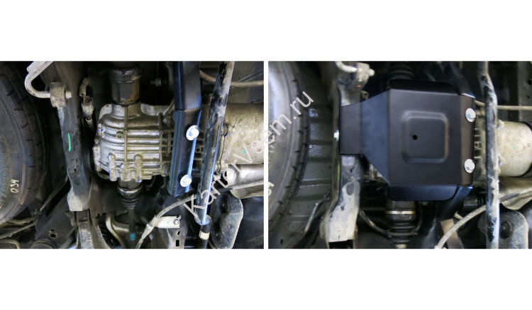 Защита редуктора АвтоБроня для Nissan Murano Z52 2016-н.в., штампованная, сталь 1.8 мм, с крепежом, 111.04160.1