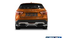 Защита заднего бампера d42 Уголки + комплект крепежа, RIVAL, Lada Vesta SW Cross 2017-
