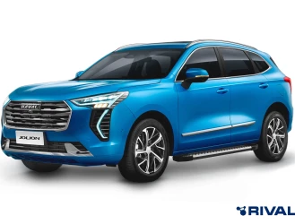 Пороги на автомобиль (подножки) "Bmw-Style круг" Rival для Haval Jolion 2021-н.в., 180 см, 2 шт., алюминий, D180AL.9404.1