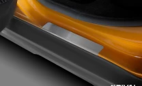 Накладки на пороги Rival для Renault Duster II 2021-н.в., нерж. сталь, с надписью, 4 шт., NP.4706.3