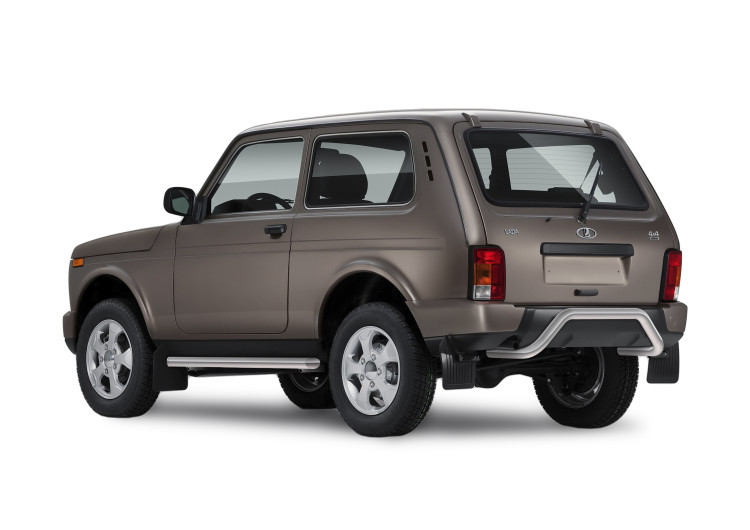 Защита заднего бампера d57 скоба Rival для ВАЗ 2121 (4x4) 3-дв. (Urban) 2014-2019 2019-н.в., нерж. сталь, R.6004.004