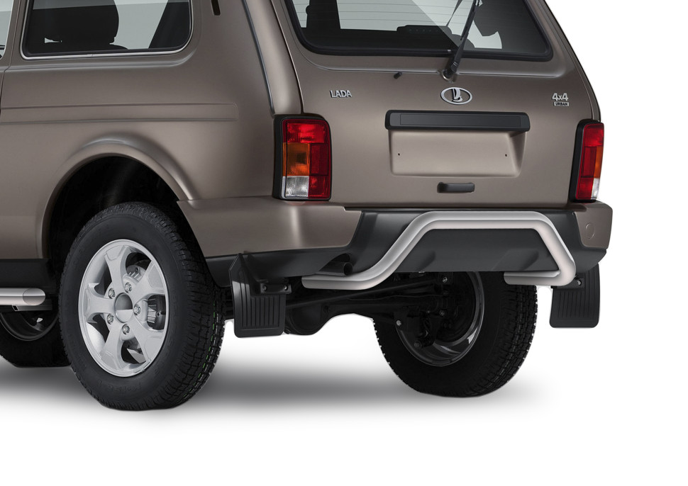 Защита заднего бампера d57 скоба Rival для ВАЗ 2121 (4x4) 3-дв. (Urban) 2014-2019 2019-н.в., нерж. сталь, R.6004.004