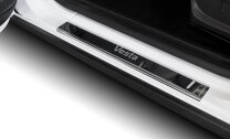 Накладки на пороги AutoMax для Lada Vesta Cross универсал 2017-н.в., нерж. сталь, с надписью, 4 шт., AMLAVES01 с доставкой по всей России
