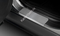 Накладки на пороги Rival для Ford Kuga II 2013-2017 2016-н.в., нерж. сталь, с надписью, 4 шт., NP.1806.3 с инструкцией и сертификатом