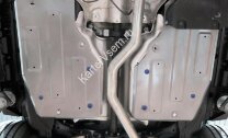 Защита топливного бака Rival для Mercedes-Benz GL-klasse X166 (350d) 2012-2016, штампованная, алюминий 4 мм, с крепежом, 2 части, 333.3926.1